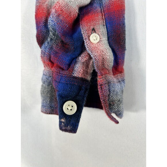 Abercrombie Kids Youth Button Up Flannel Shirt Long Sleeve Red Plaid Size 7/8 - Picture 3 of 10